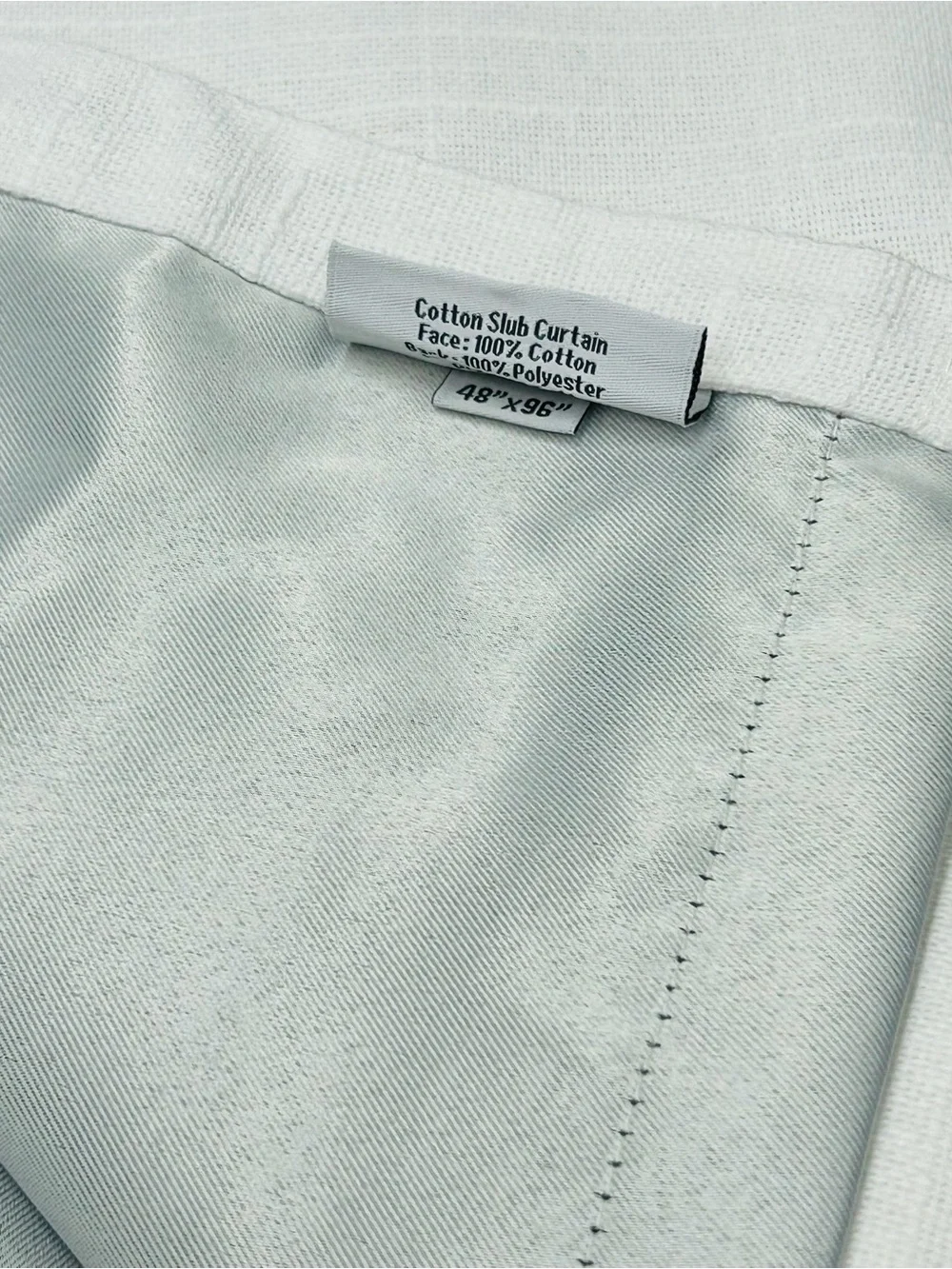 QUINCE Set Of 2 48x96 Cotton Slub Blackout Curtains White 0746